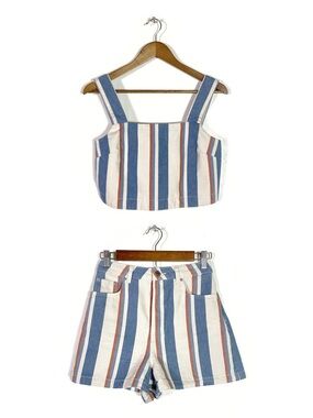 Sezane Marga Top Le City Shorts Set Ilot Stripes